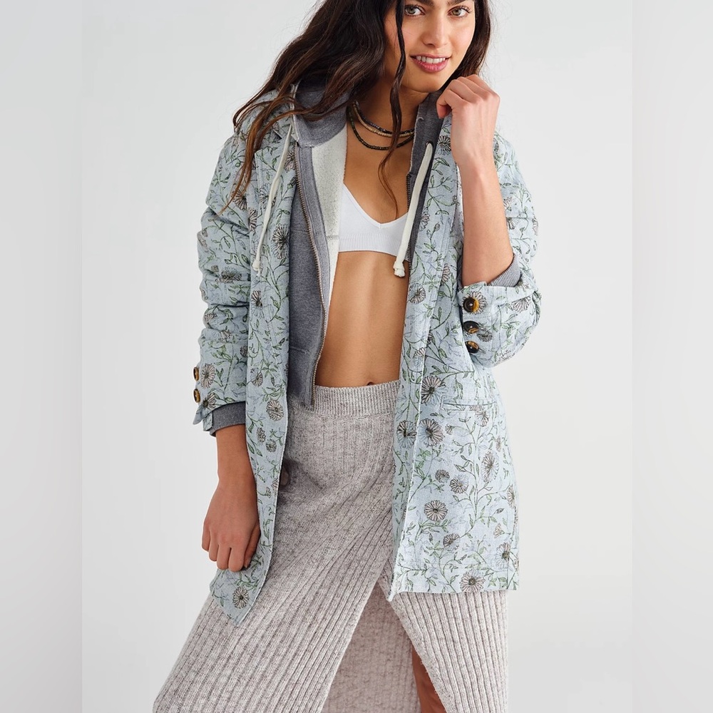 We The Free Floral Gray Jacket